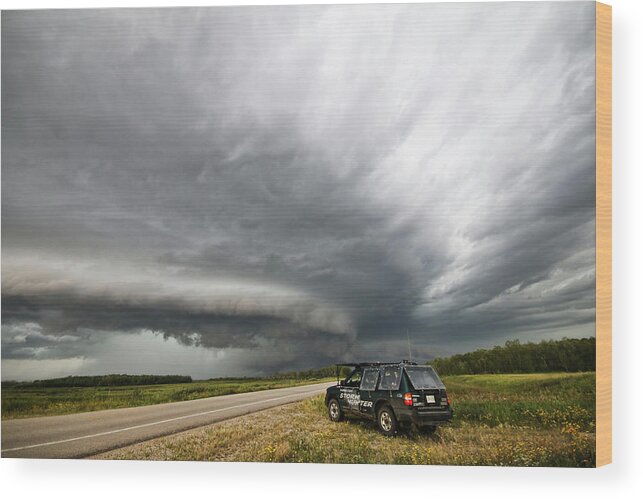 Tornado Wood Print featuring the photograph Monster Storm near Yorkton Sk by Ryan Crouse