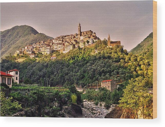 Europa Wood Print featuring the photograph Montalto Ligure - Italy by Juergen Weiss