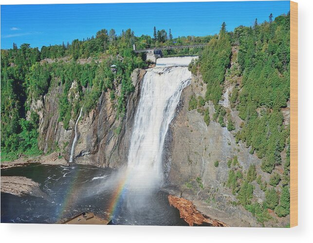 Quebec Wood Print featuring the photograph Montmorency Falls by Songquan Deng