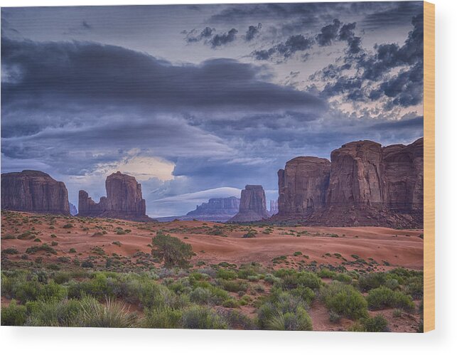 Arizona Wood Print featuring the photograph Monument Valley AZ DSC03299 by Greg Kluempers