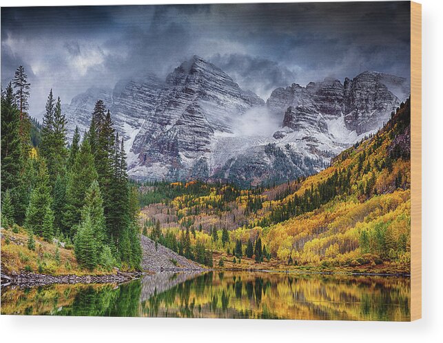 Colorado Wood Print featuring the photograph Moody Bells by Eric Glaser