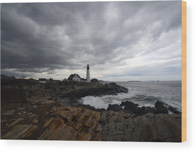 Maine Wood Print featuring the photograph Moody Fort Williams by Colleen Phaedra