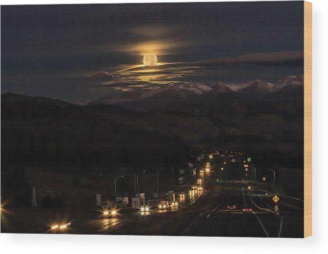 Beaver Moon Wood Print featuring the photograph Moon Over Genessee by Kristal Kraft