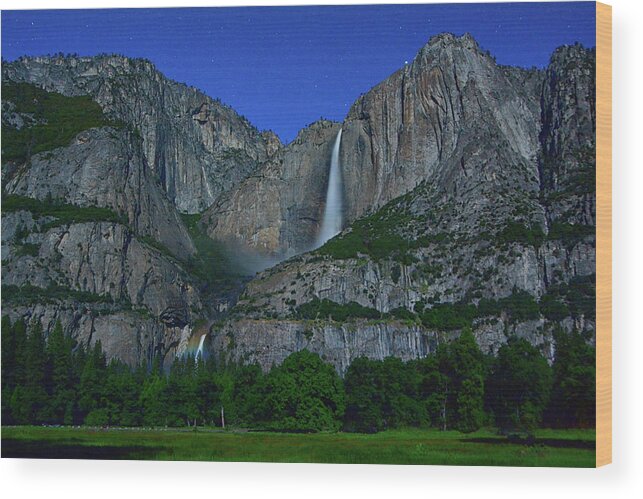 Yosemite Moonbow Wood Print featuring the photograph Moonbow Yosemite Falls by Raymond Salani III