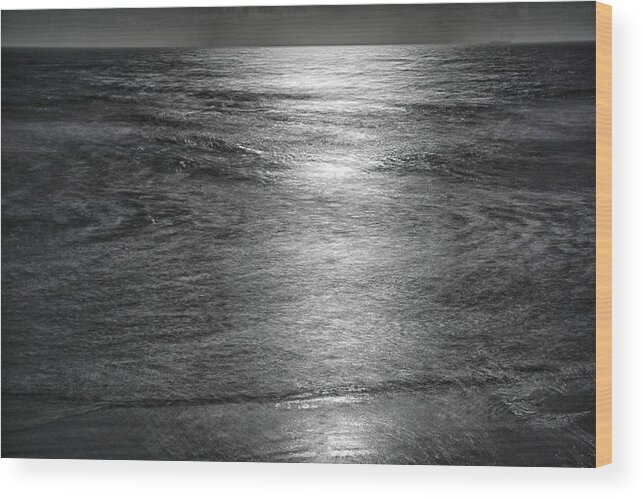 Ocean Wood Print featuring the photograph Moonlit by Dennis Dugan