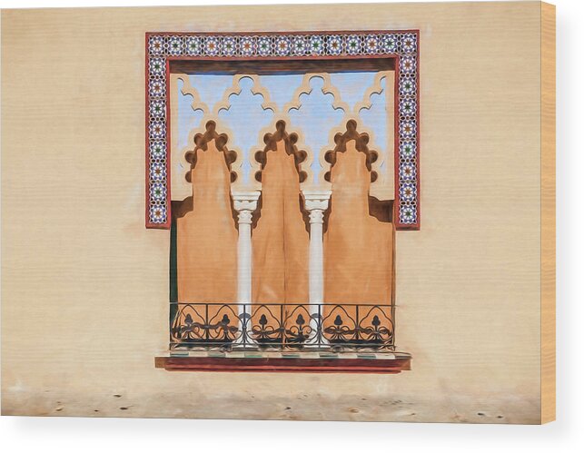 Arabic Wood Print featuring the photograph Moorish Window II by David Letts