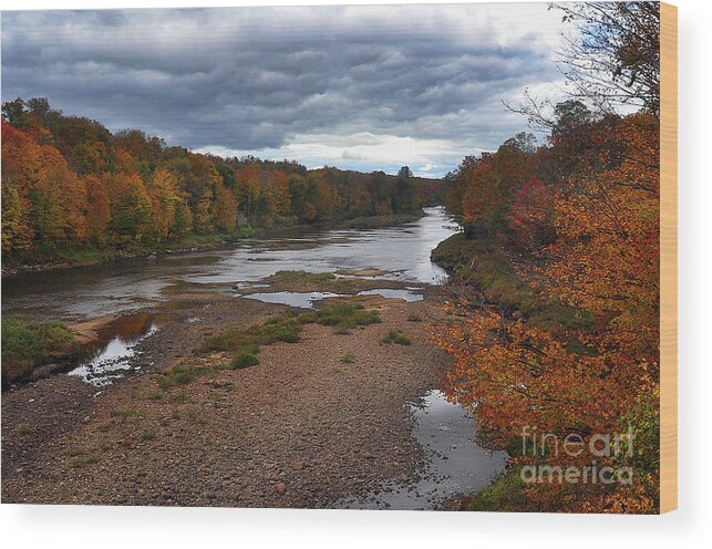 Diane Berry Wood Print featuring the photograph Moose River Autumn by Diane E Berry