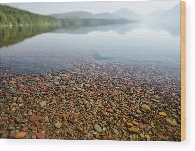Glacier Wood Print featuring the photograph Morning at Lake McDonald by Margaret Pitcher