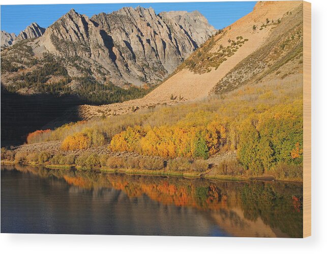 Fall Wood Print featuring the photograph Morning light at North Lake in the Eastern Sierras by Jetson Nguyen
