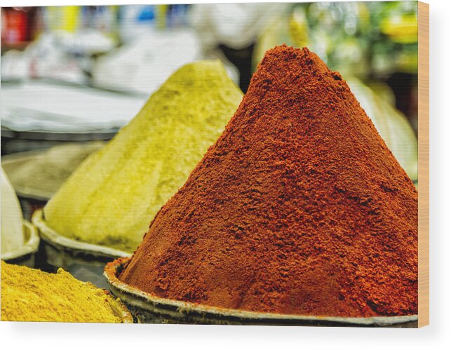 Spices Wood Print featuring the photograph Moroccan Spices by Lindley Johnson