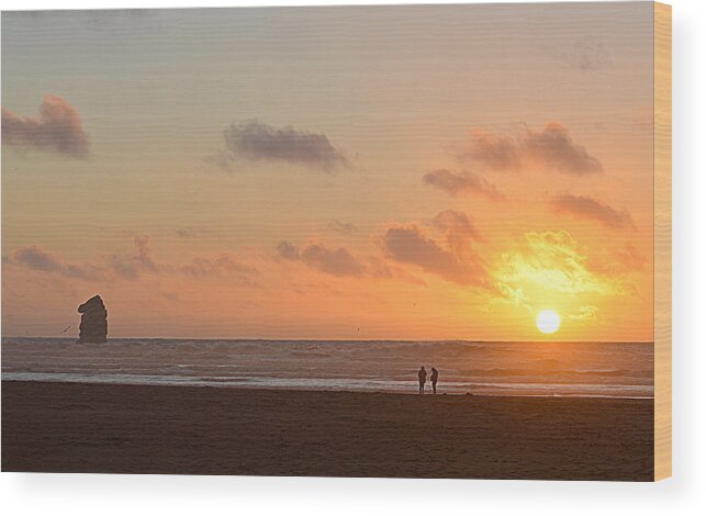 Scenic Wood Print featuring the photograph Morro Sunset by AJ Schibig
