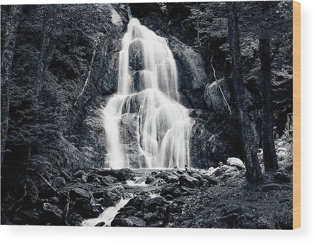 #jefffolger Wood Print featuring the photograph Moss Glen Falls Vt waterfall by Jeff Folger