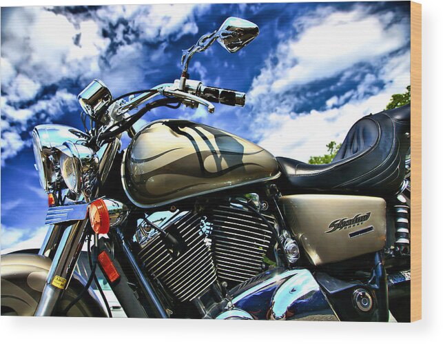 Motorcycle Wood Print featuring the photograph Motorcycle Shadow Sabre by Edward Myers