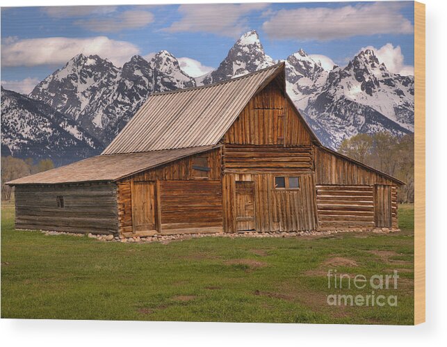 Moulton Barn Wood Print featuring the photograph Moulton Barn Spring Landscape by Adam Jewell