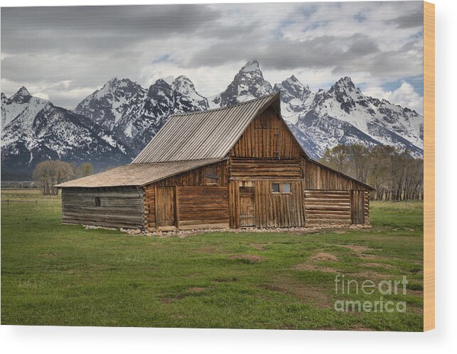 Moulton Barn Wood Print featuring the photograph Moulton Barn Spring Storms by Adam Jewell