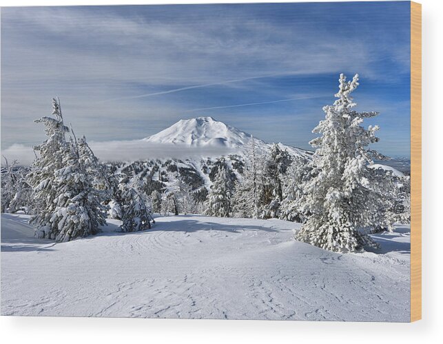 Mark Whitt Wood Print featuring the photograph Mount Bachelor Winter by Mark Whitt