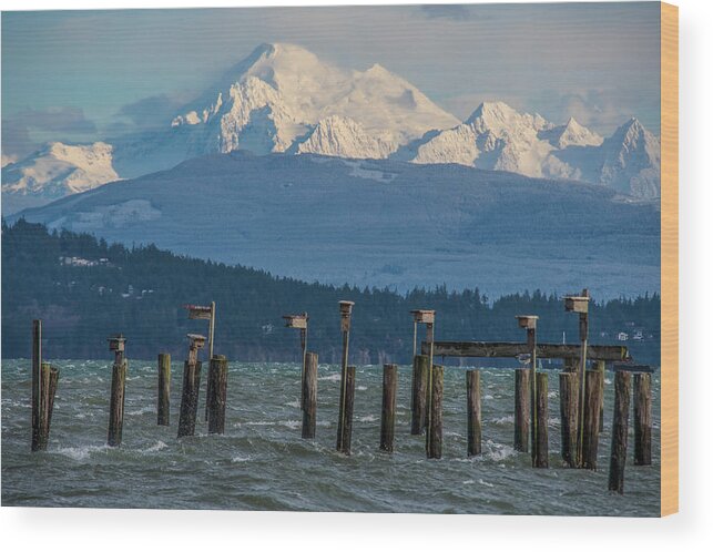 Mount Baker Wood Print featuring the photograph Mount Baker from Anacortes by Matt McDonald