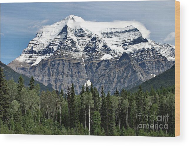 Canada Wood Print featuring the photograph Mount Robson British Columbia by Elaine Manley