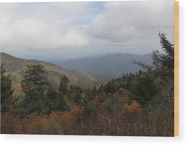 Long Mountain View Wood Print featuring the photograph Mountain Ridge View by Allen Nice-Webb
