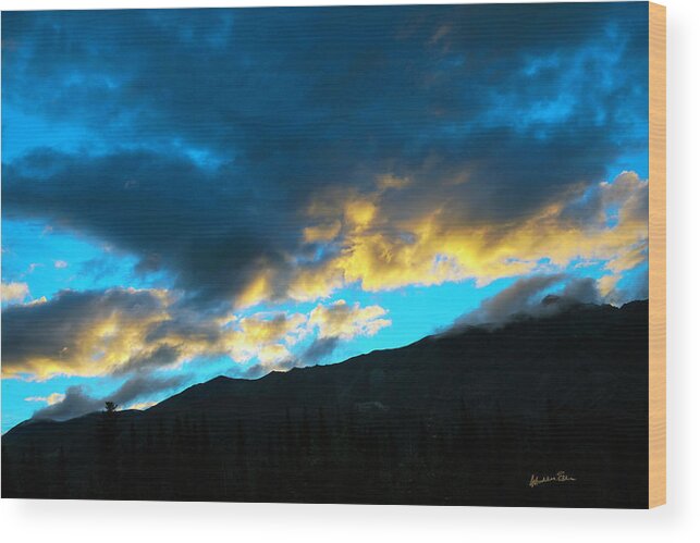 Land Wood Print featuring the photograph Mountain Silhouette by Madeline Ellis