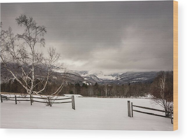 Nature Wood Print featuring the photograph Mountains in Winter by Robert Mitchell