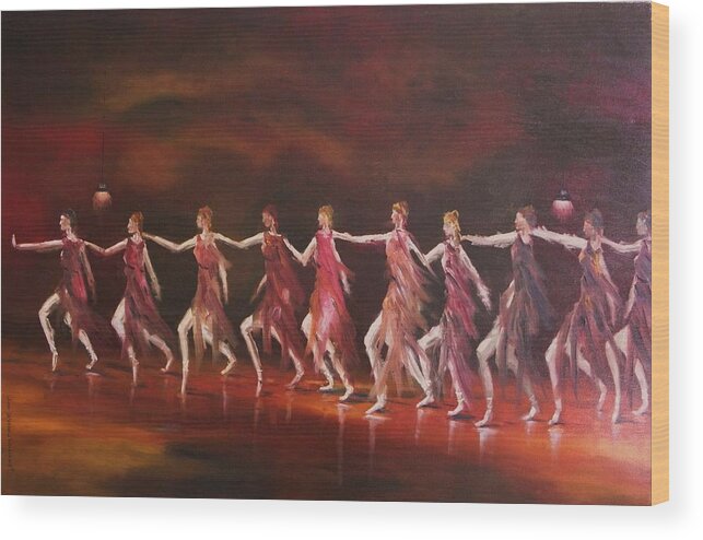 Dance Wood Print featuring the painting Movement and Music by John Williams