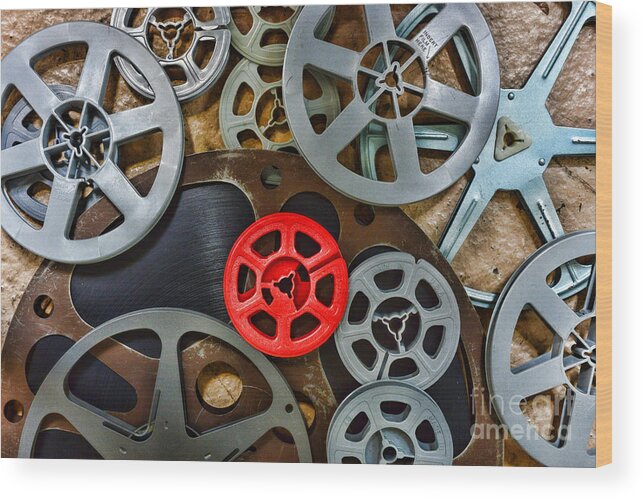 Paul Ward Wood Print featuring the photograph Movie Reels by Paul Ward