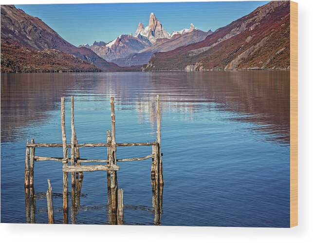 Mt. Fitzroy Wood Print featuring the photograph Mt. Fitzroy from Argentina by Steven Upton