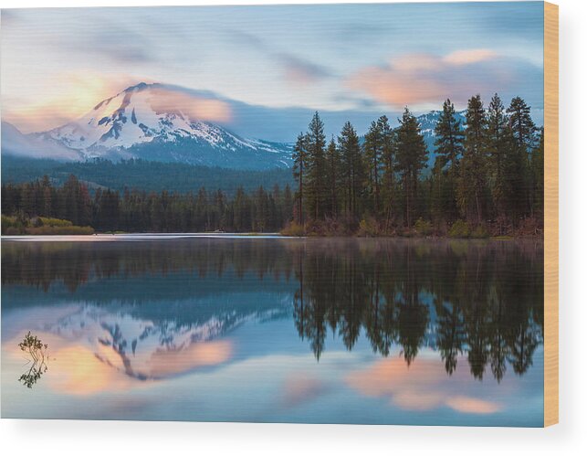 Landscape Wood Print featuring the photograph Mt Lassen at Sunrise by Jonathan Nguyen