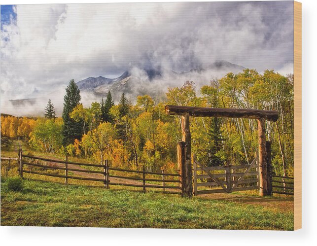Mt Sopris Wood Print featuring the photograph Mt Sopris Under the Clouds by Ronda Kimbrow