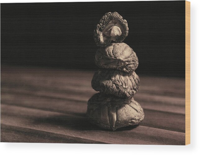 Mushrooms Wood Print featuring the photograph Mushroom Cairn by Holly Ross