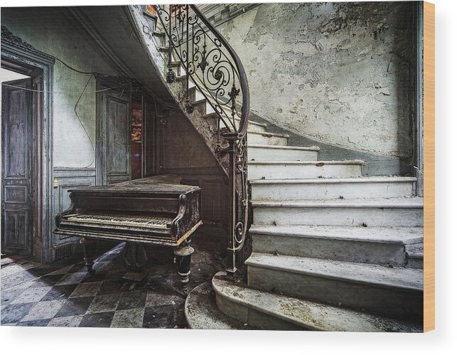 Old Piano Wood Print featuring the photograph Music At Lost Places Old Abandoned Piano by Dirk Ercken