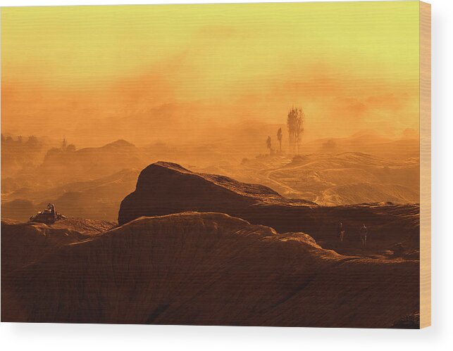 Landscape Wood Print featuring the photograph mystical view from Mt bromo by Pradeep Raja Prints