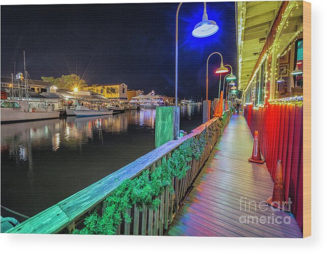 Florida Wood Print featuring the photograph Naples At Night 1 by Timothy Hacker