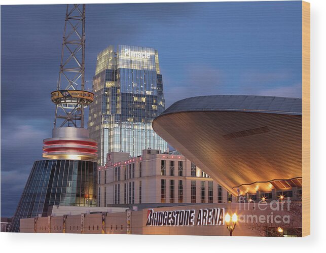 Nashville Wood Print featuring the photograph Nashville Tennessee - City View by Brian Jannsen