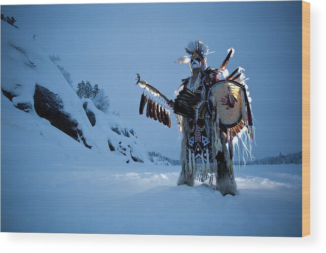 Native American Wood Print featuring the photograph Native American by Jackie Russo