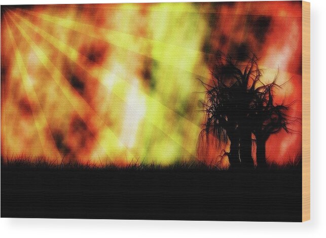 Nature Wood Print featuring the digital art Nature by Maye Loeser