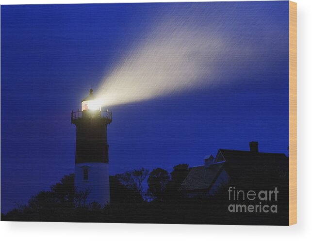 Cape Cod Wood Print featuring the photograph Nauset Light Storm by John Greim