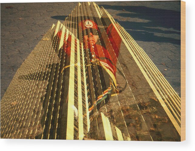 New+york+city Wood Print featuring the photograph New York City Jogger - Fantasy Art Collage by Peter Potter