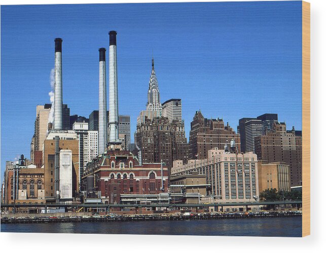 New+york Wood Print featuring the photograph New York Mid Manhattan Skyline by Peter Potter