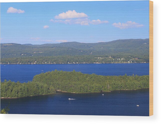 New Hampshire Wood Print featuring the photograph Newfound Lake Summer View from Mount Sugarloaf by John Burk