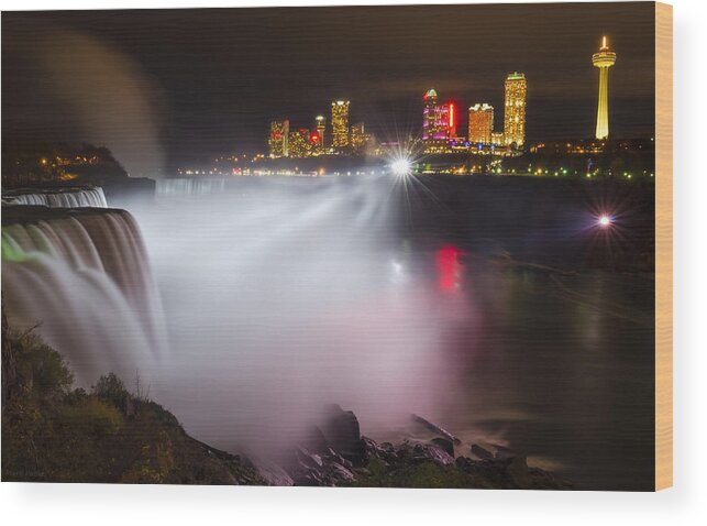 Man Cave Wood Print featuring the photograph Night Lights by Mark Papke