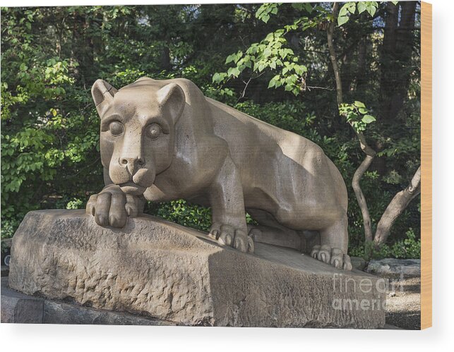 Happy Valley Wood Print featuring the photograph Nittany Lion by John Greim