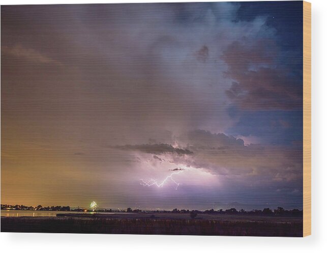 Fireworks Wood Print featuring the photograph North To South by James BO Insogna