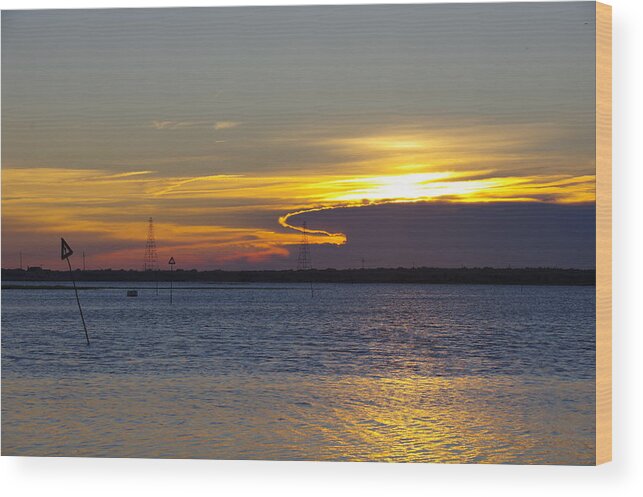 Wildwood Wood Print featuring the photograph North Wildwood Sunset by Greg Graham