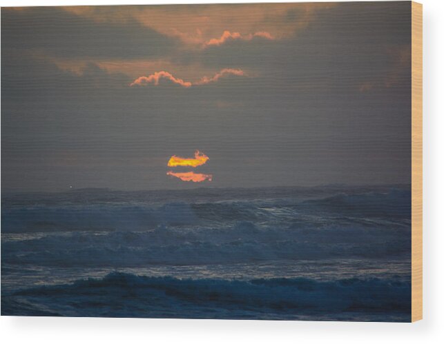 Seascape Wood Print featuring the photograph Nuclear Sunset by Tikvah's Hope