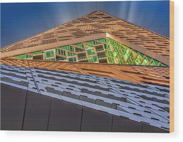 Via 57 West Wood Print featuring the photograph NYC West 57 ST Pyramid by Susan Candelario