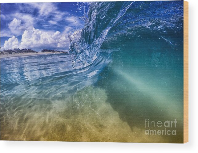 Waves Wood Print featuring the photograph OBX Glass by Michael Ver Sprill
