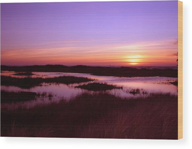 Sunsete Wood Print featuring the photograph Ocean Shores Sunset SS 1003 by Mary Gaines
