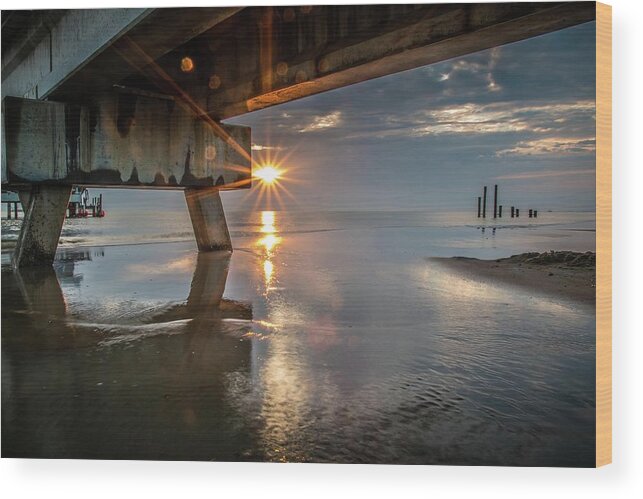 Sunrise Wood Print featuring the photograph Ocean View Sunrise by Larkin's Balcony Photography